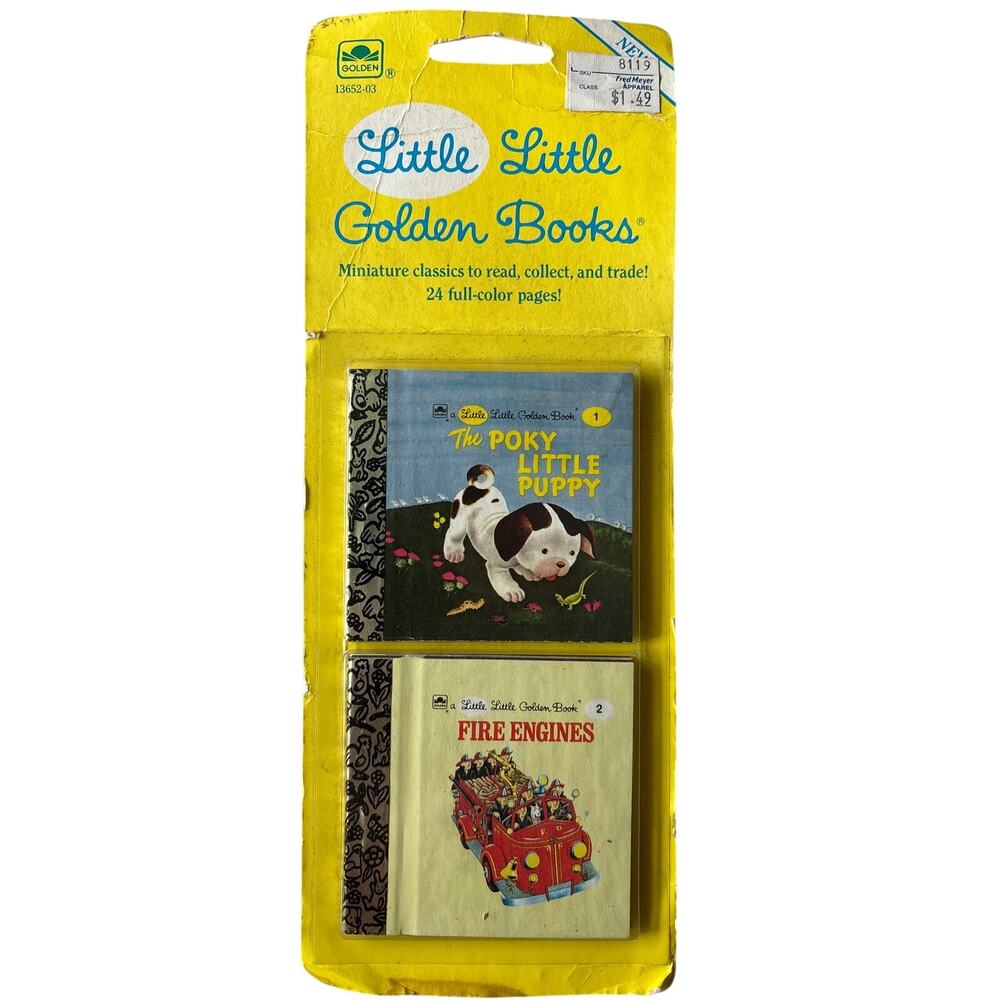 Vtg Little Little Golden Books 1&2 POKY LITTLE PUPPY & FIRE ENGINES sealed 1992